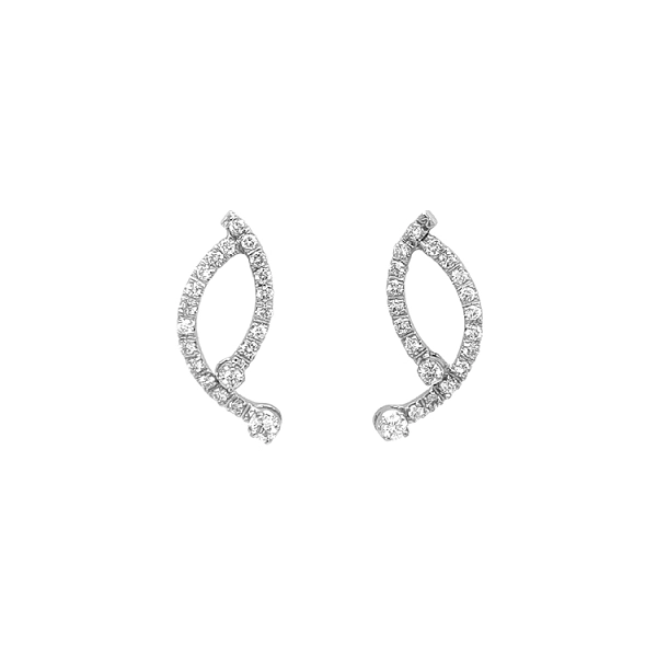 Gold Earrings with Diamonds