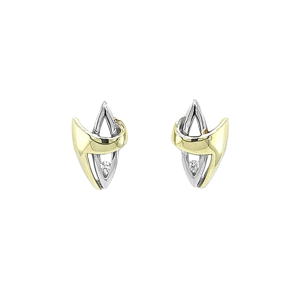 Gold Earrings with Diamonds