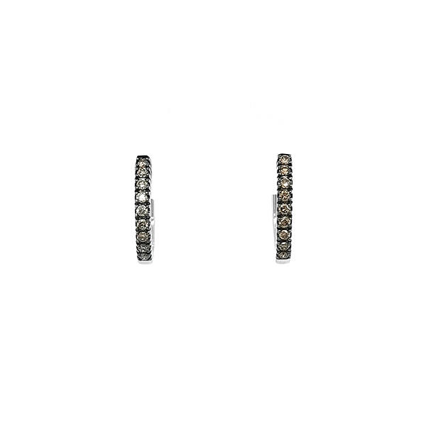 Gold Earrings with Champagne Diamonds