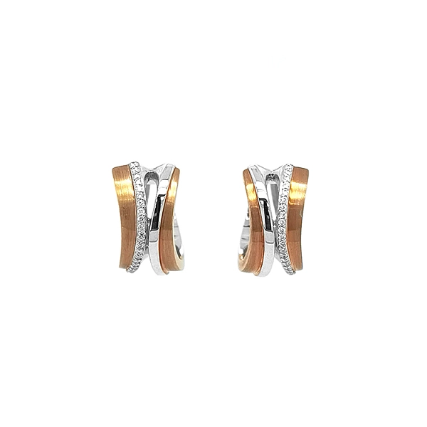 Gold Earrings with Diamonds