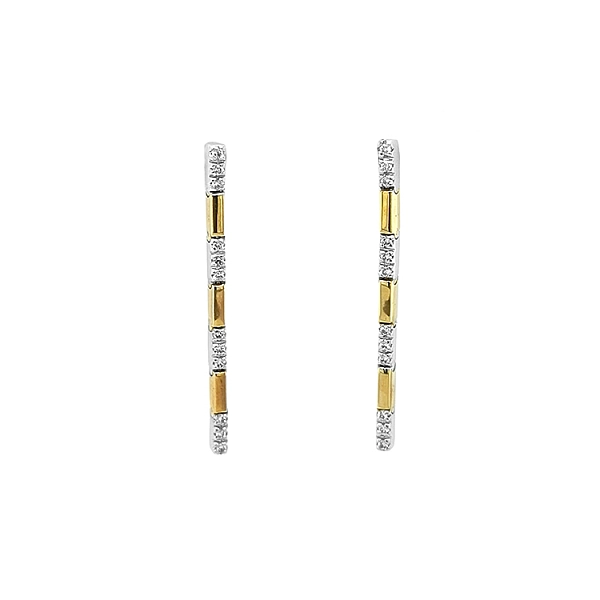 Gold Earrings with Diamonds