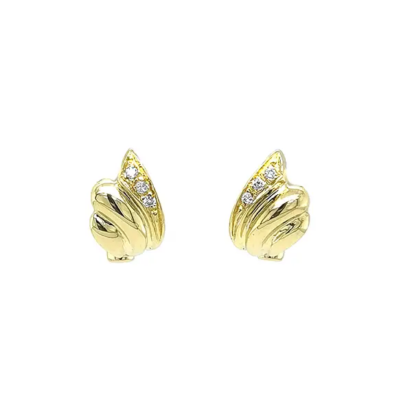 Gold Earrings with Diamonds