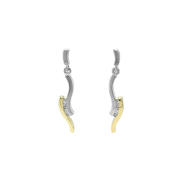 Gold Earrings with Diamonds