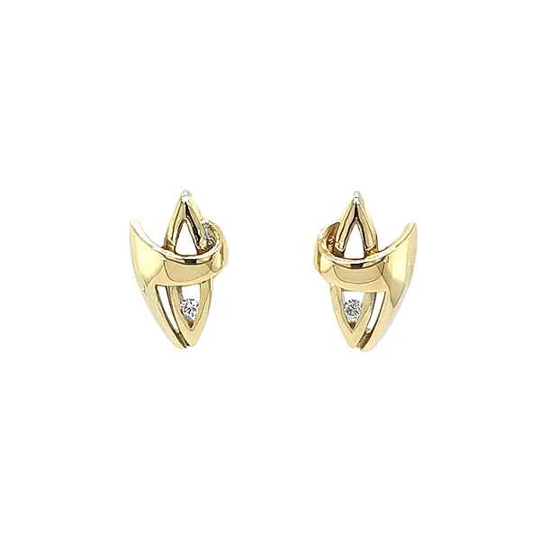 Gold Earrings with Diamonds