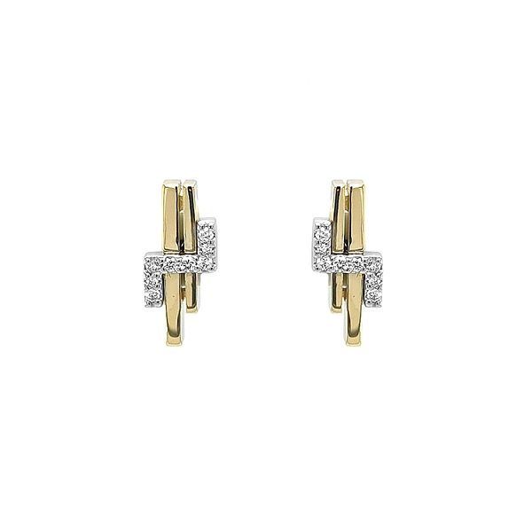Gold Earrings with Diamonds