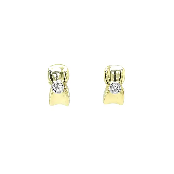 Gold Earrings with Diamonds