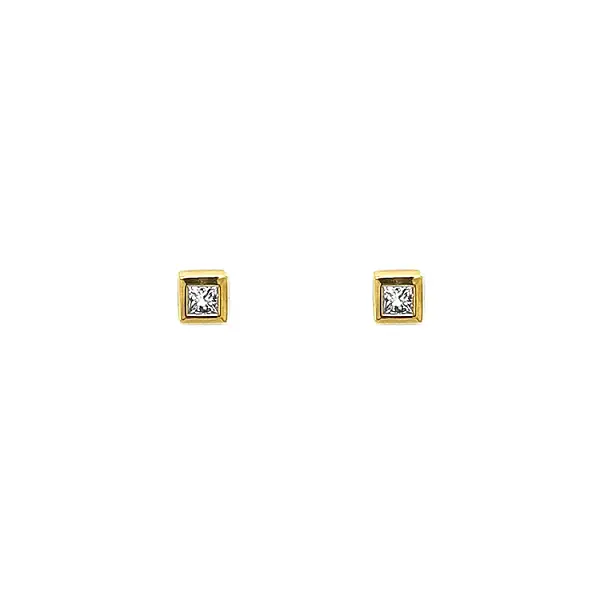 Gold Earrings with Diamonds