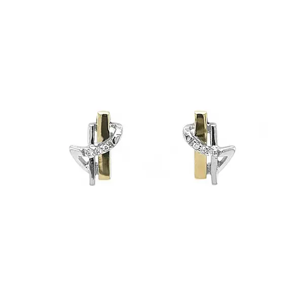 Gold Earrings with Diamonds