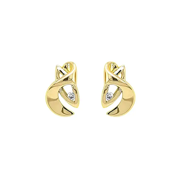 Gold Earrings with Diamonds