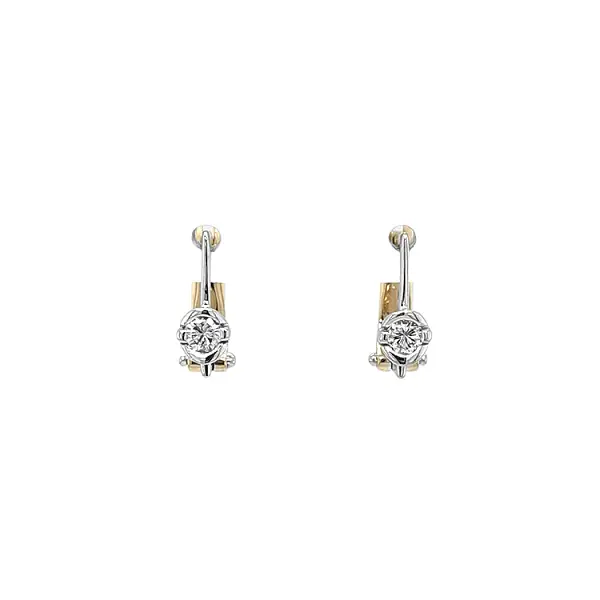 Gold Earrings with Diamonds