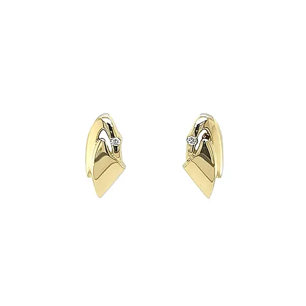 Gold Earrings with Diamonds