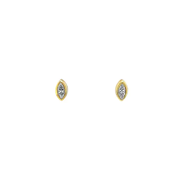 Gold Earrings with Diamonds