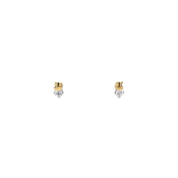 Gold Earrings with Diamonds