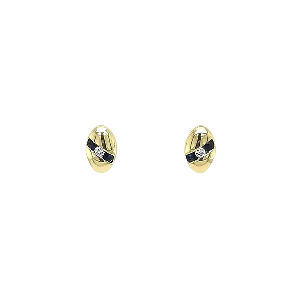 Gold Earrings with Sapphires and Diamonds