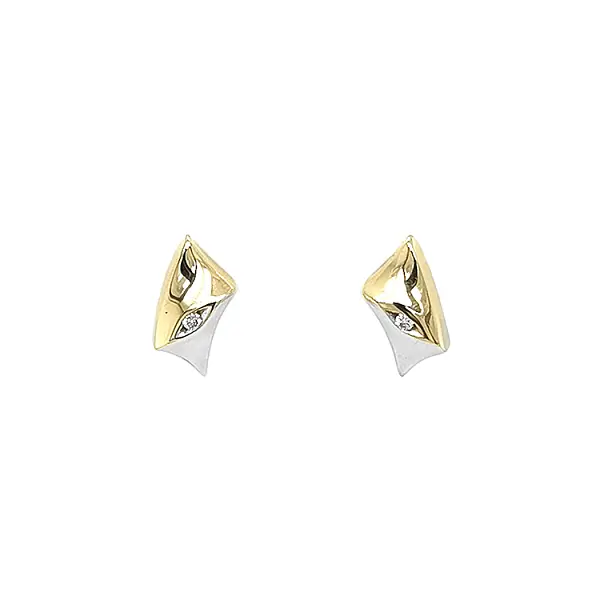 Gold Earrings with Diamonds