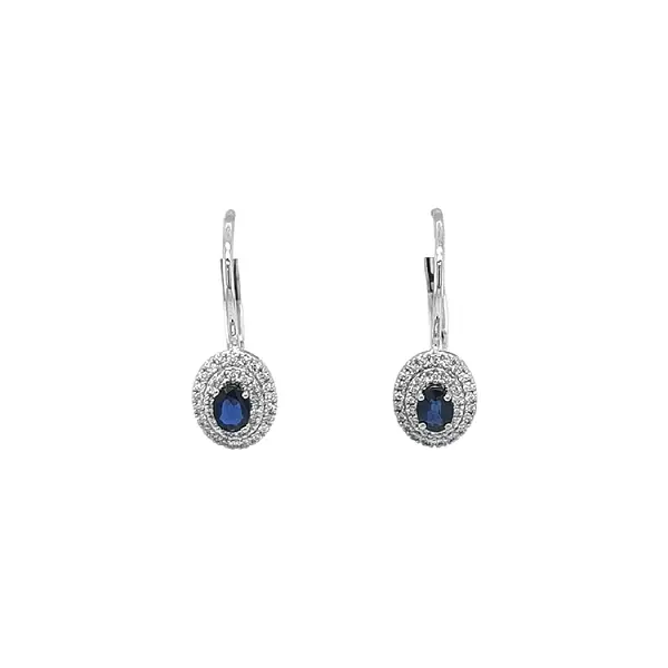 Gold earrings with sapphires and diamonds