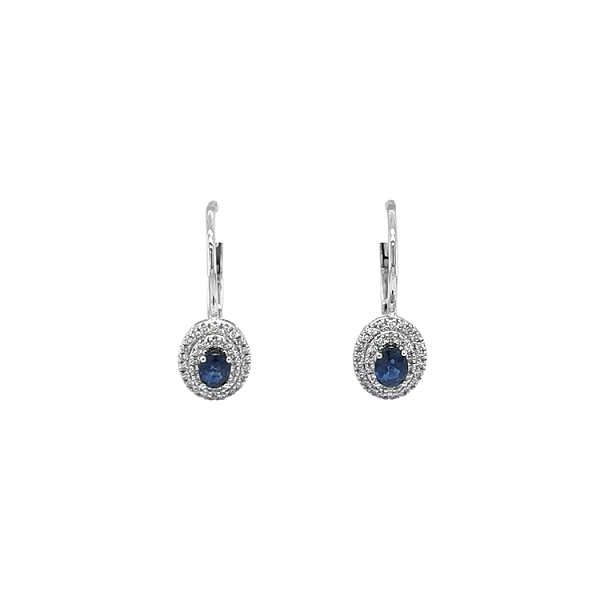 Gold earrings with sapphires and diamonds