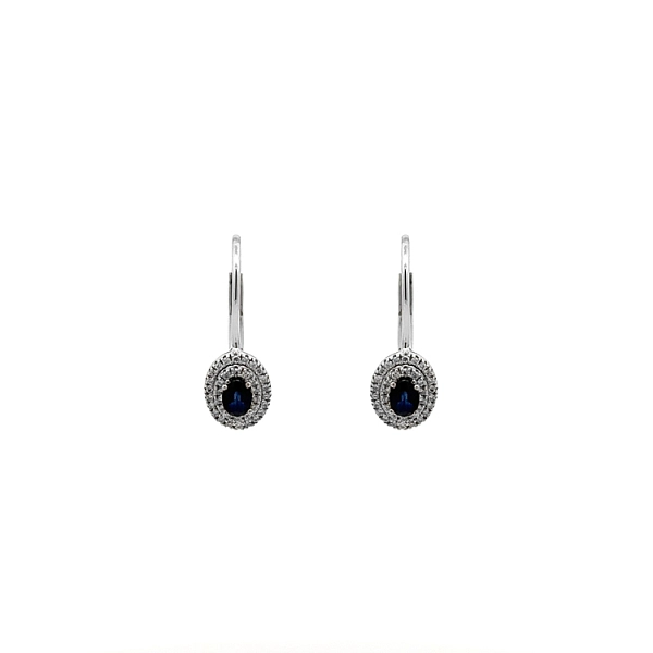 Gold Earrings with Sapphires and Diamonds