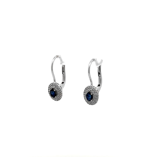 Gold Earrings with Sapphires and Diamonds