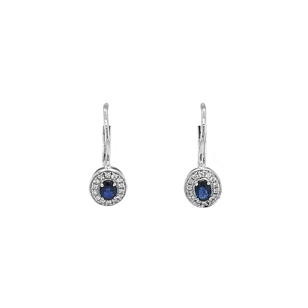 Gold earrings with sapphires and diamonds
