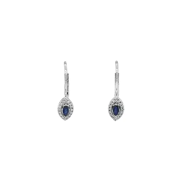 Gold Earrings with Sapphires and Diamonds