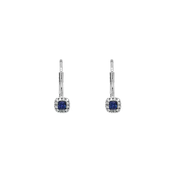 Gold earrings with sapphires and diamonds