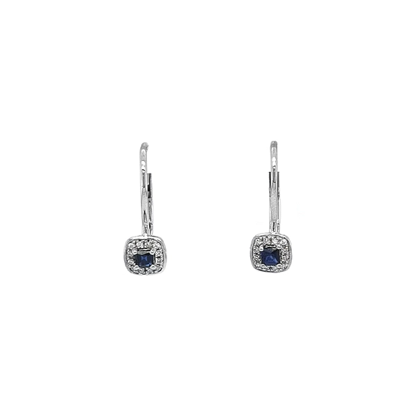 Gold earrings with sapphires and diamonds