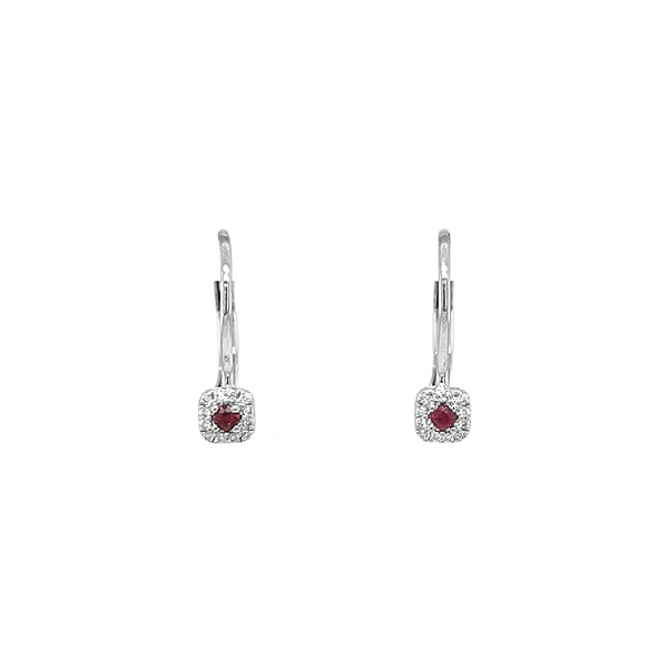 Ruby earrings with white gold diamonds