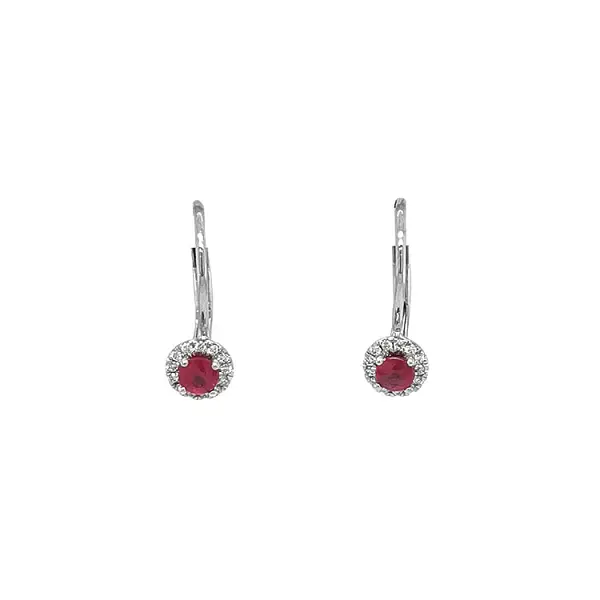 Ruby earrings with white gold diamonds