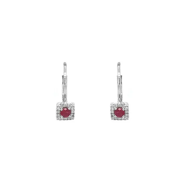 Ruby earrings with white gold diamonds