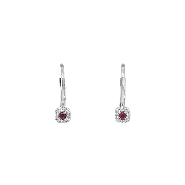 Rune earrings with white gold diamonds