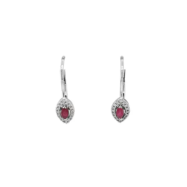 Ruby earrings with white gold diamonds