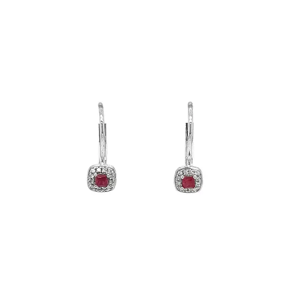 Ruby earrings with white gold diamonds