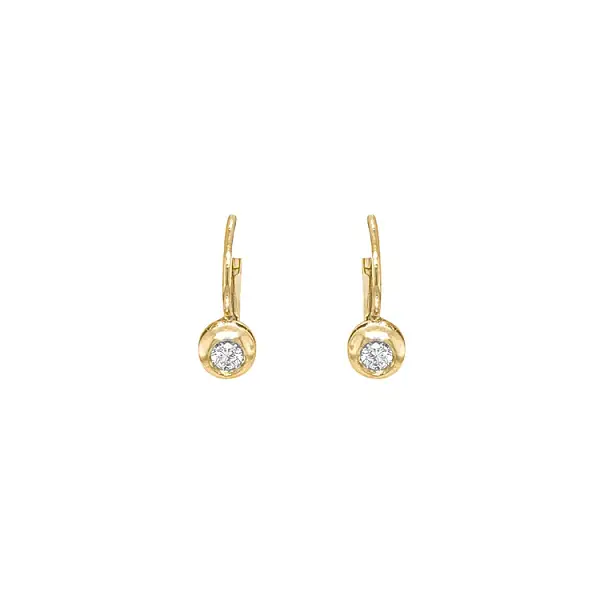Gold Earrings with Diamonds