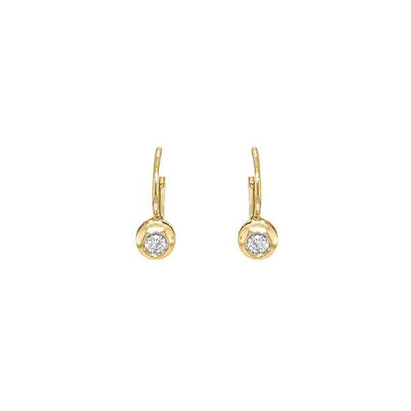 Gold earrings with diamonds