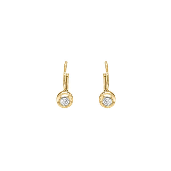 Gold earrings with diamonds
