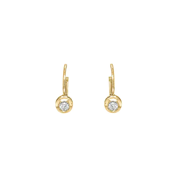 Gold earrings with diamonds