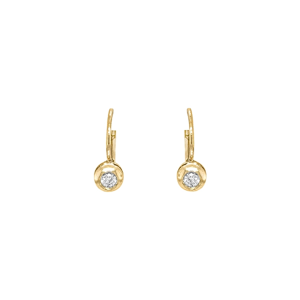 Gold earrings with diamonds