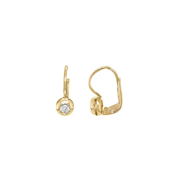 Gold earrings with diamonds