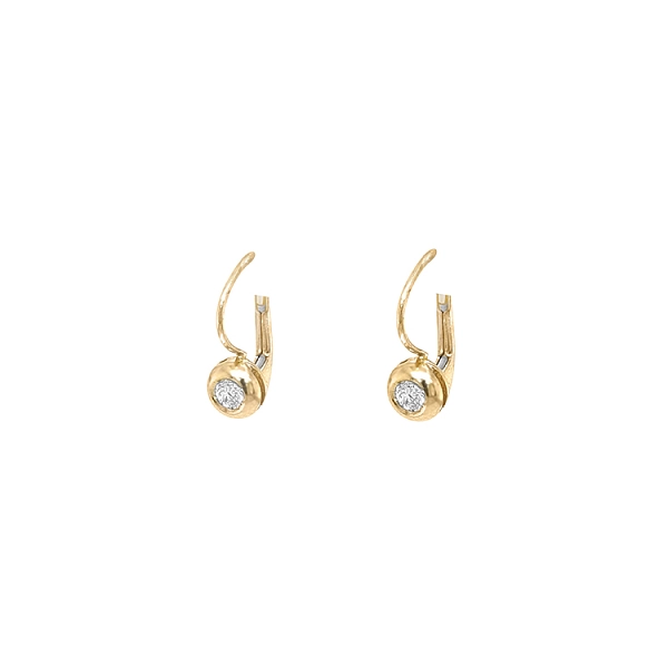 Gold earrings with diamonds