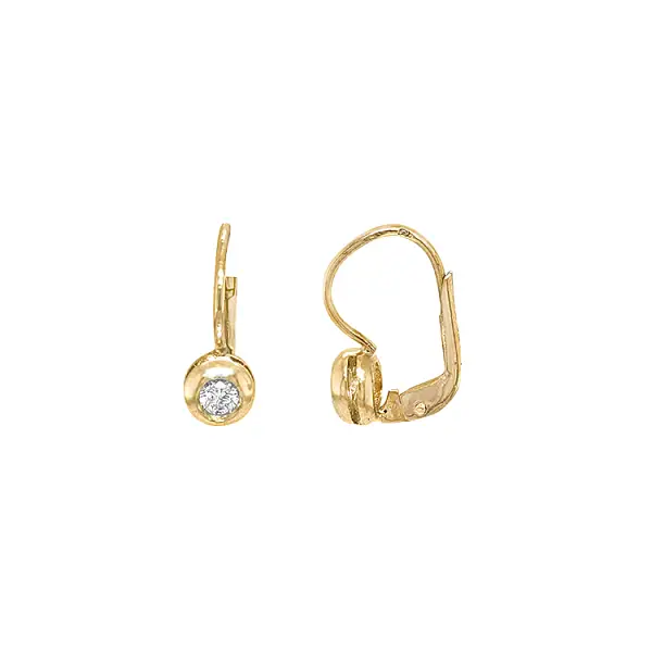 Gold earrings with diamonds