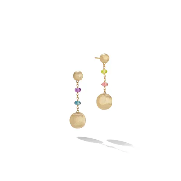 Gold Earrings Marco Bicego Africa with Semi Precious Stones