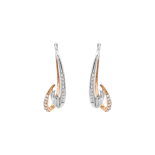 Gold Earrings with Diamonds