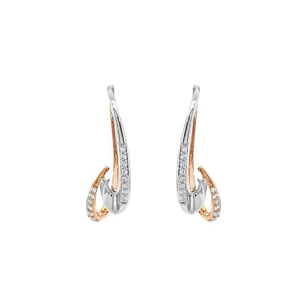 Gold Earrings with Diamonds