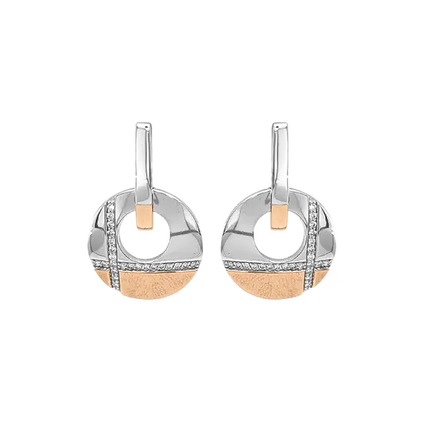 Gold Earrings with Diamonds