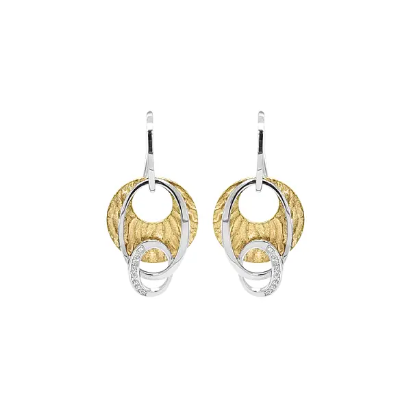 Gold Earrings with Diamonds
