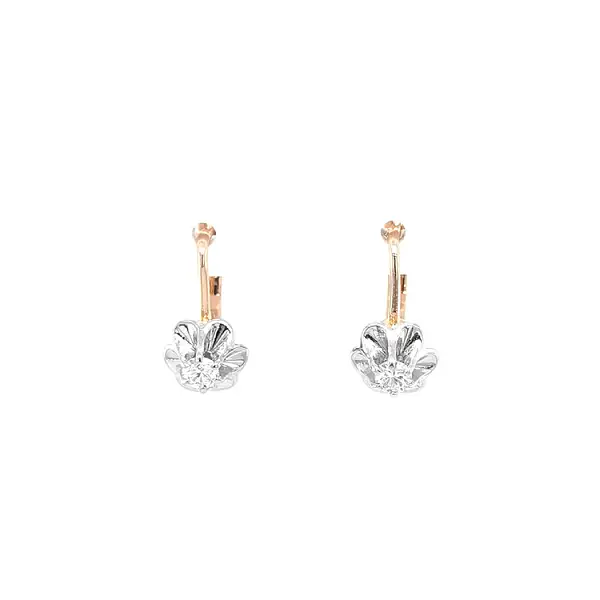 Gold Earrings with Diamonds