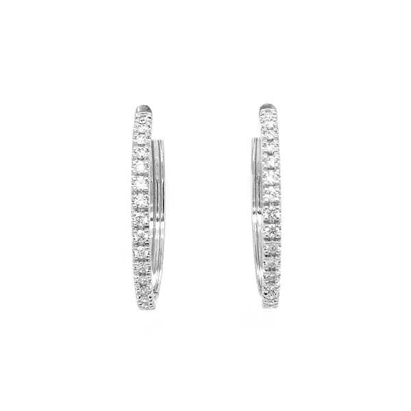 Gold round earrings with diamonds