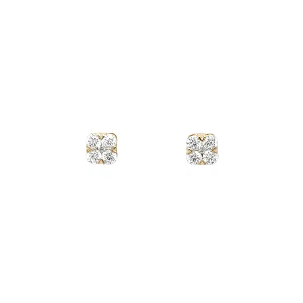 Gold Earrings with Diamonds