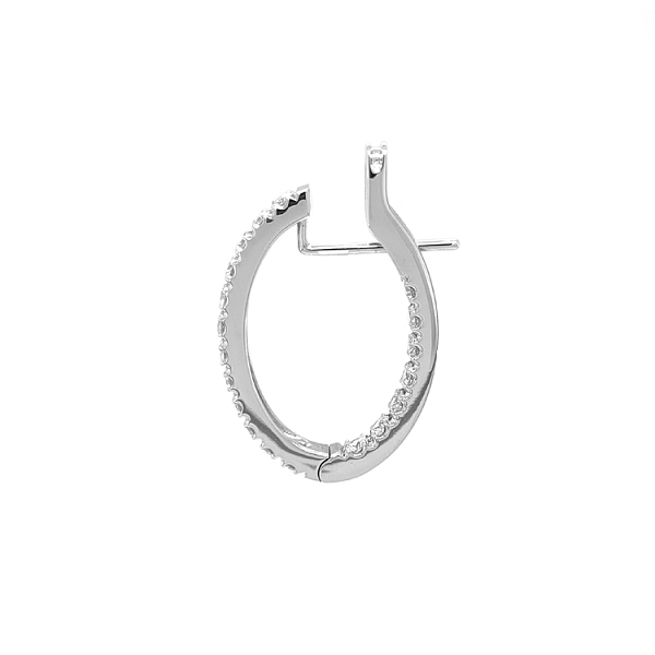 Gold Round Earrings with Diamonds
